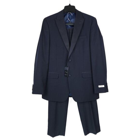 Alfani Other - Alfani Men's Slim-Fit Stretch 2-Piece Tuxedo Diamond Grid Navy 40R 32x30 NWT